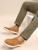 Round-toe brown slip-on sneakers - Image 3